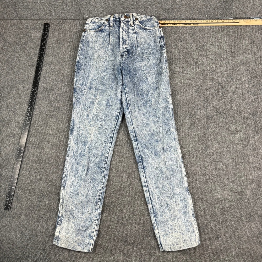 Wrangler Jeans Womens Size 9 Blue Acid Wash High Waist Straight Leg Vintage USA